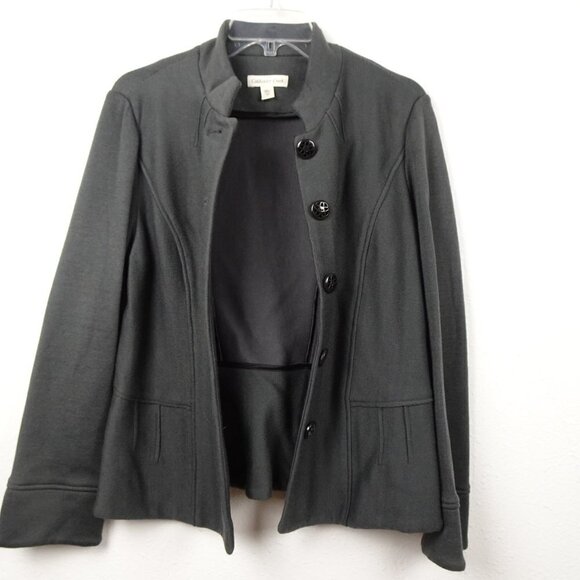 Coldwater Creek Jacket Women's Size 10 Gray Double Knit Button Front - Picture 5 of 9